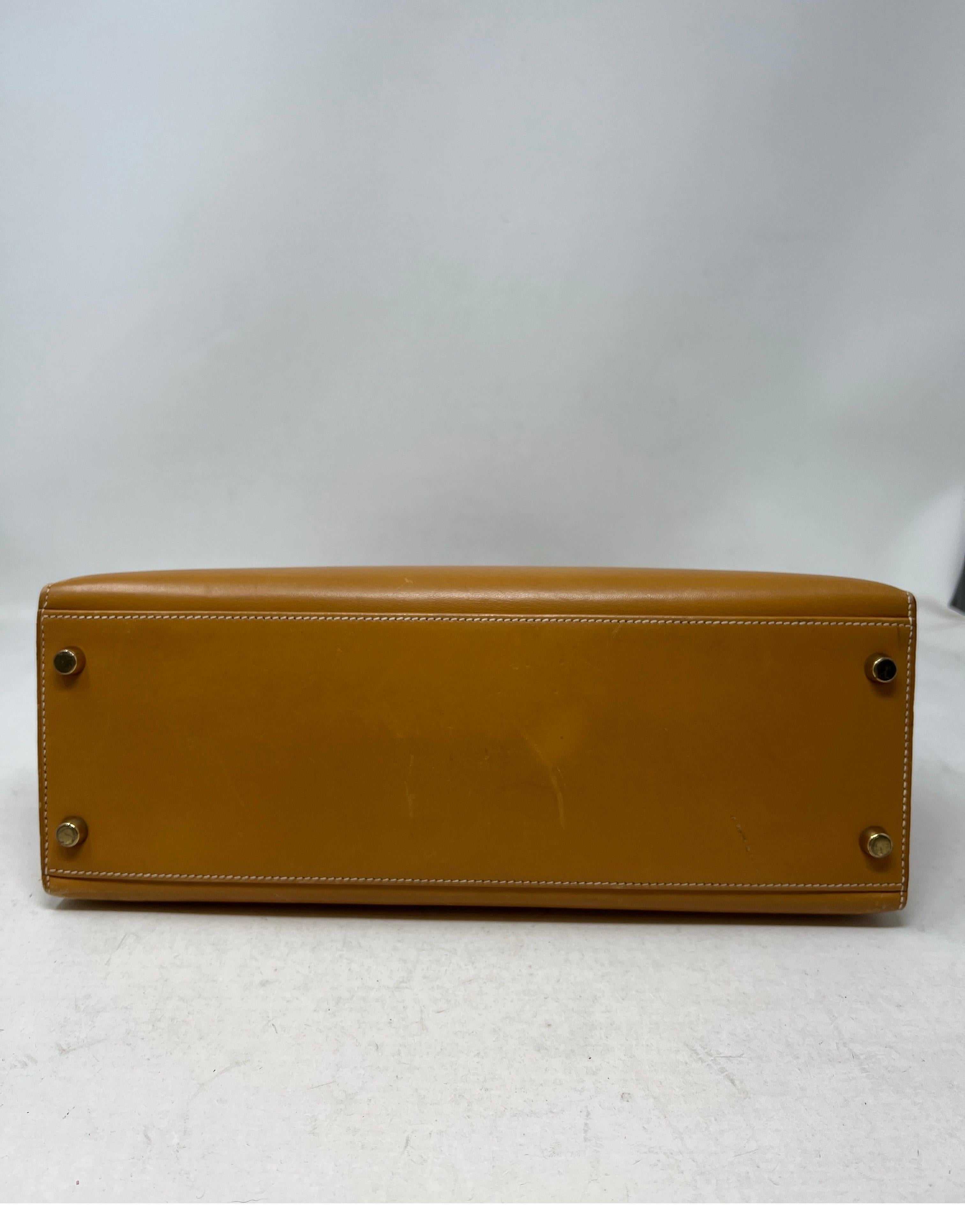 Vintage Hermes Gold Tan Kelly 32 Tasche 5