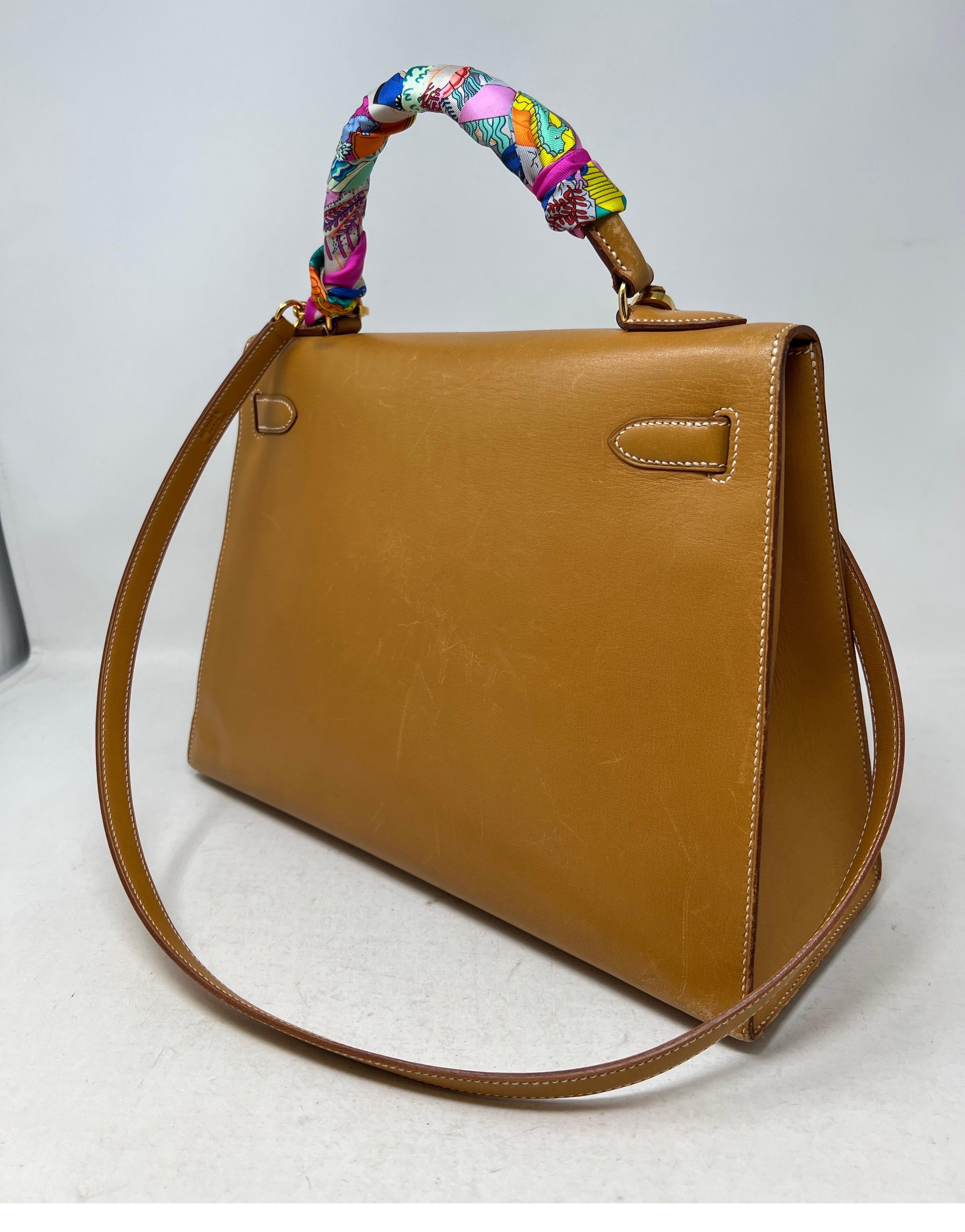 Vintage Hermes Gold Tan Kelly 32 Tasche für Damen oder Herren
