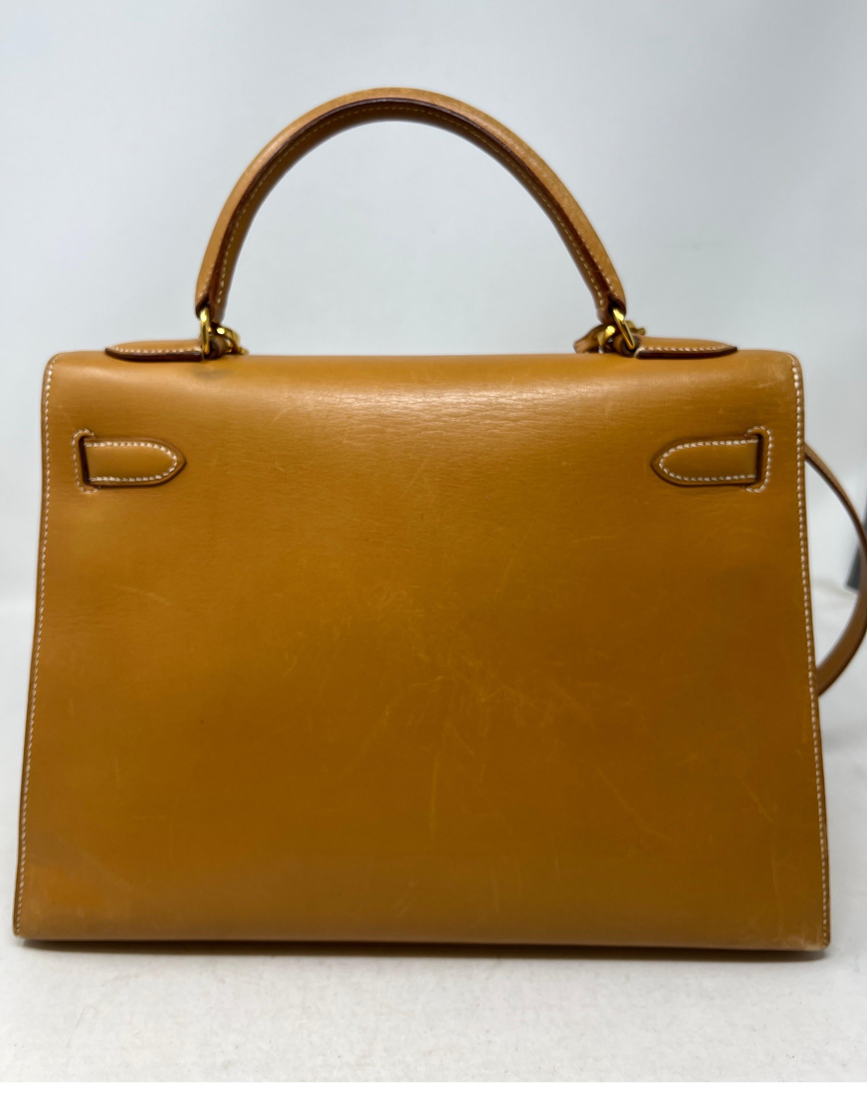 Vintage Hermes Gold Tan Kelly 32 Tasche 4