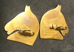 Vintage HERMES gold tone horse earrings from from Bijouterie Fantaisie line.