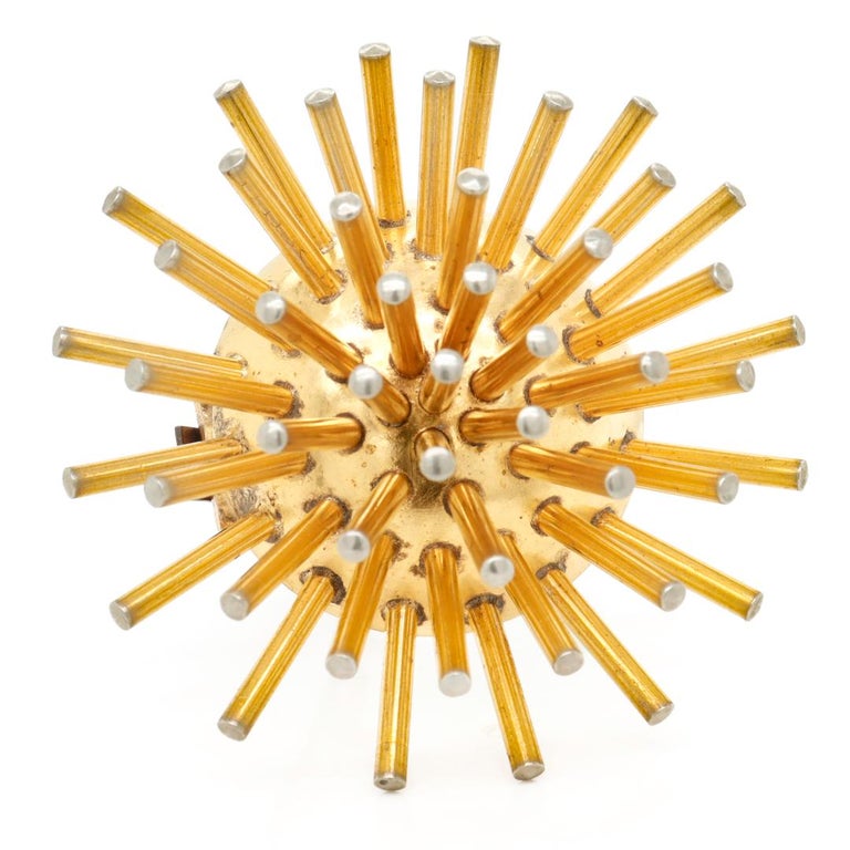 Vintage Hermes Gold Washed Silver Sputnik Style Coat Clip or