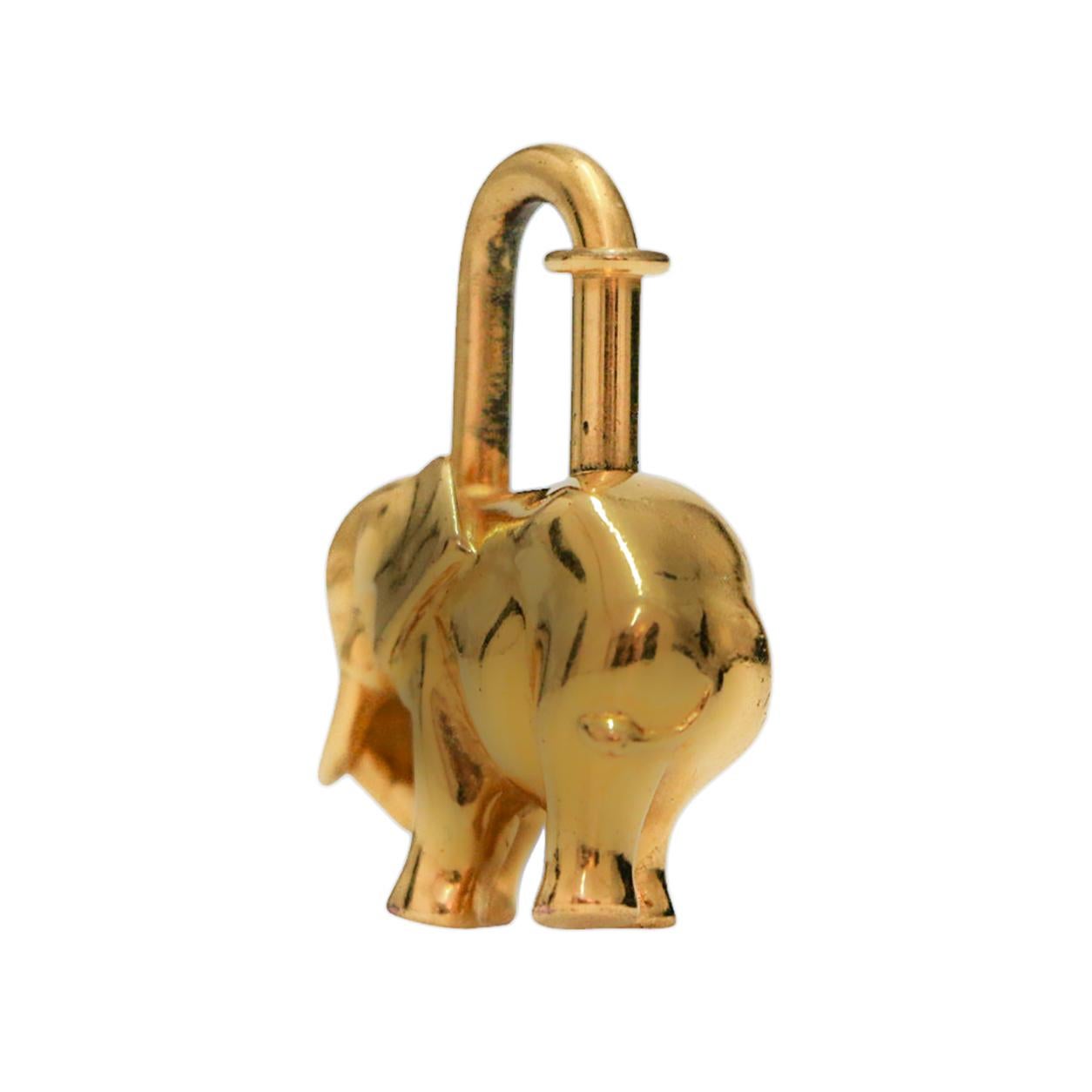 Vintage Hermès golden elephant Lock In Excellent Condition In Paris, FR