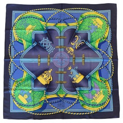 Foulard / Pañuelo de seda vintage Hermès "Grande Tenue" de H. d'Origny