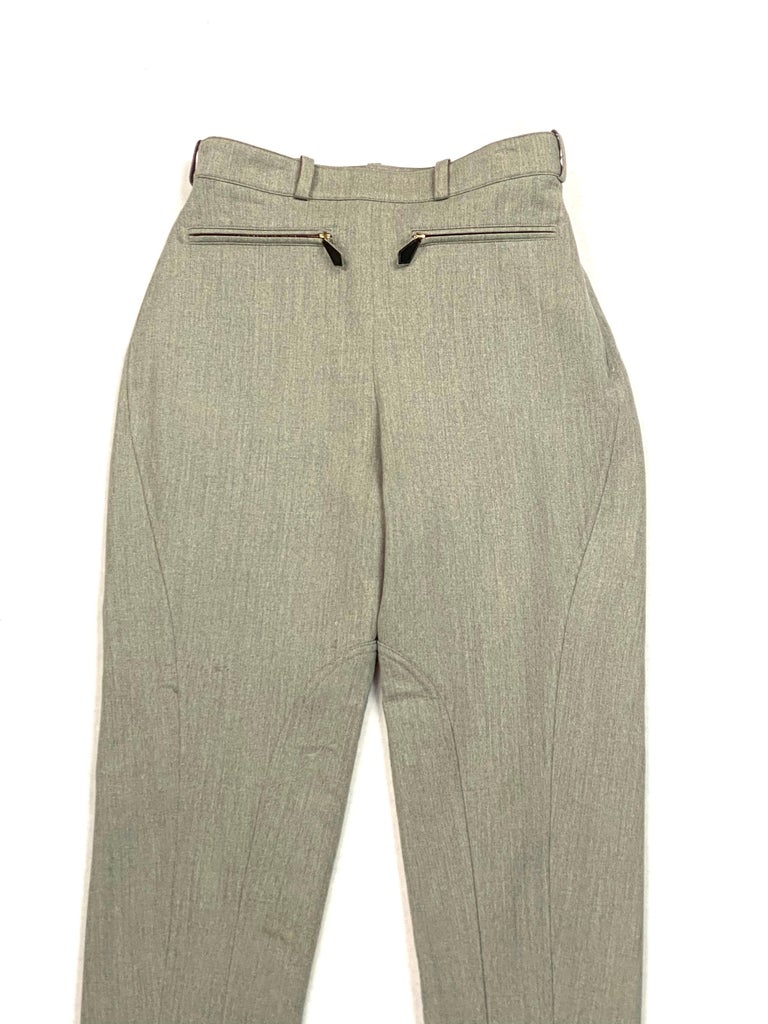 Vintage Hermes Grey Wool Riding Skinny Leggings Pants Size 38 For Sale ...