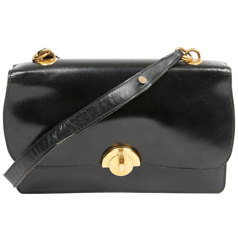 Vintage Hermes "Half Moon" Black Box Calf Bag 1950 at 1stDibs | hermes half  moon bag, hermes bag 1950