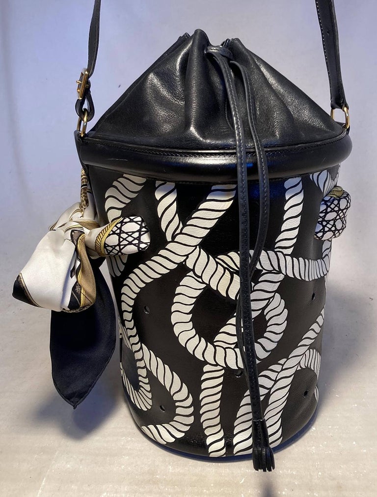 Silver Bucket Hand Painted Purse