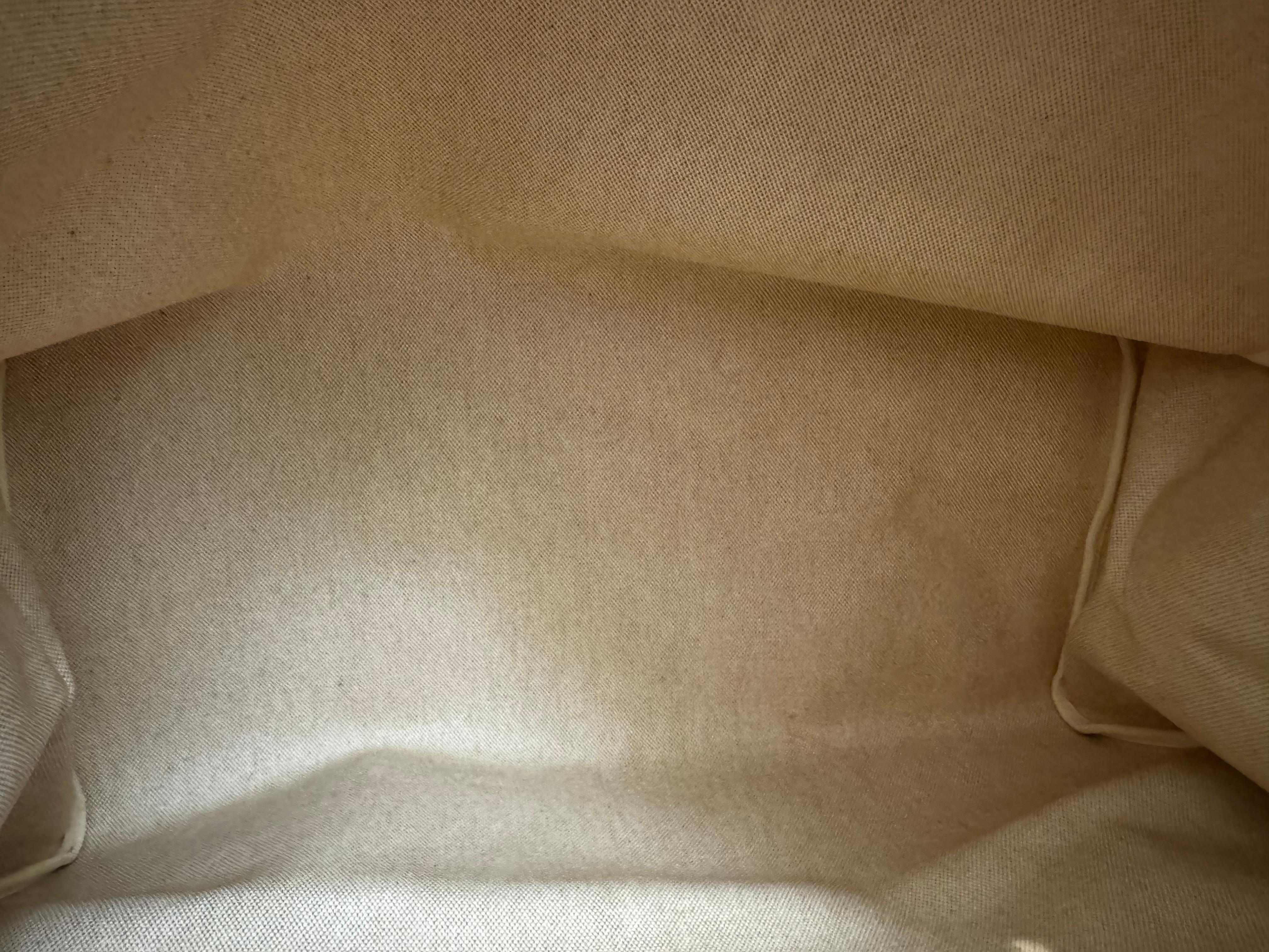 Vintage HERMES Herbag Beige Off-white 2 in 1 Toile Reisetasche GM 50 im Angebot 5