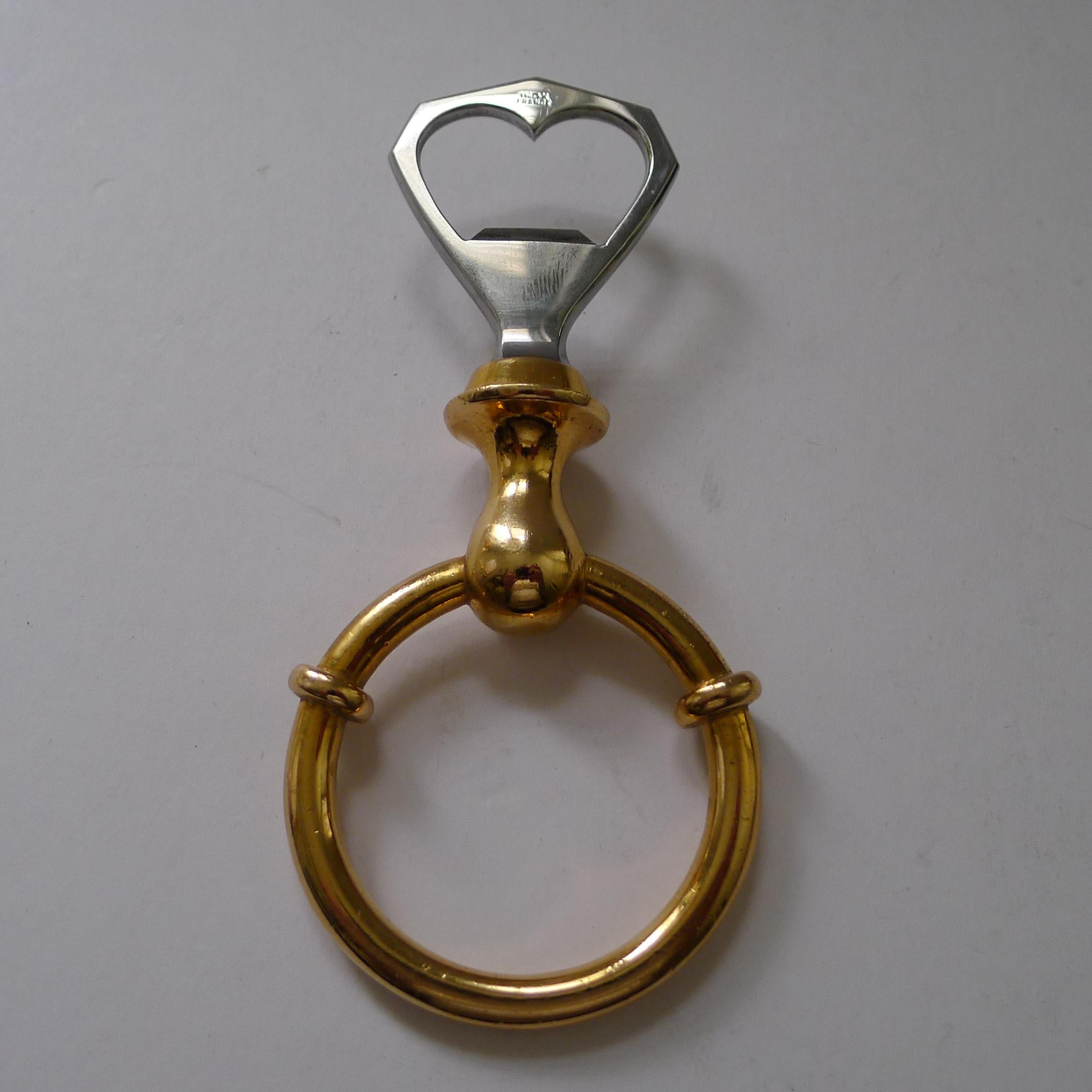Vintage Hermes Horse Bit Bottle Opener c.1970 Bronce en venta