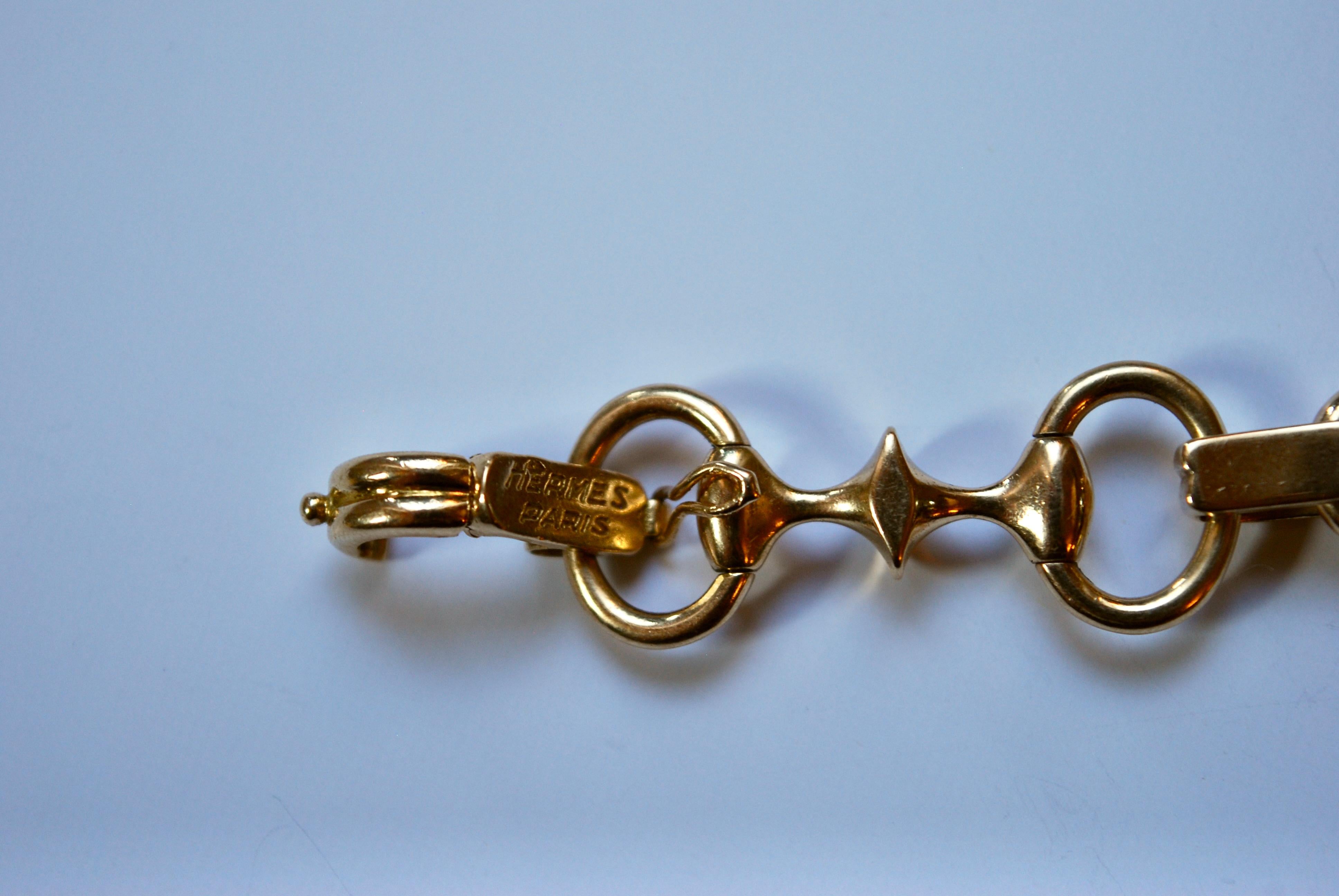 Women's or Men's Vintage Hermès Horse Bit Gold Bracelet