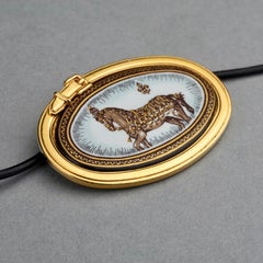 HERMES Pferd-Emaille-Anhänger Vintage