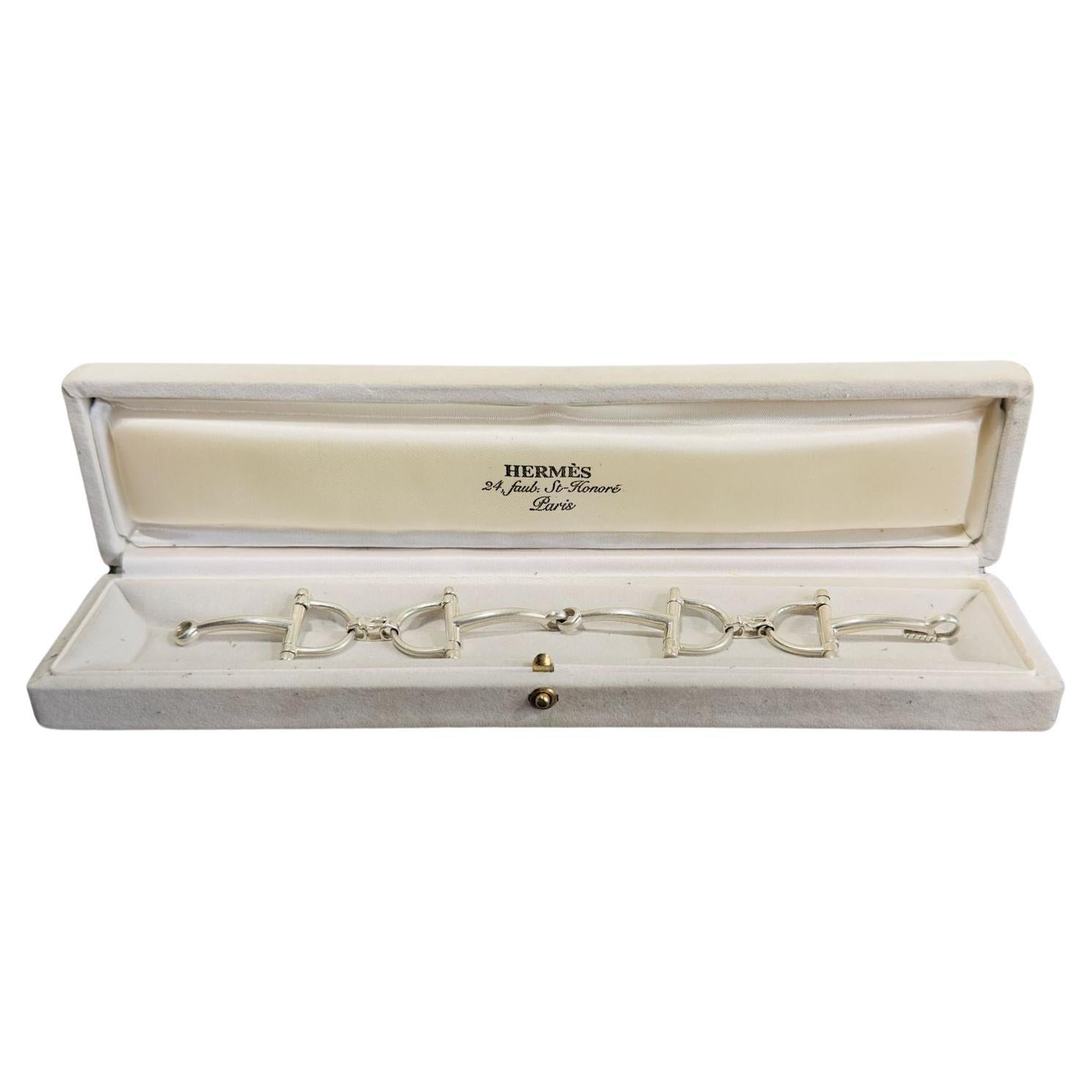 Bracciale Vintage Hermes Horsebit in argento 925, Francia