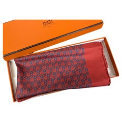 Carré de poche en soie Hermes Horseshoes vintage, emballé