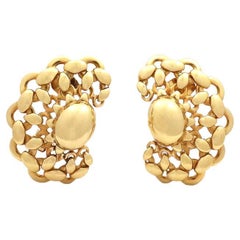 Vintage Hermès 'Inti' Yellow Gold Earrings