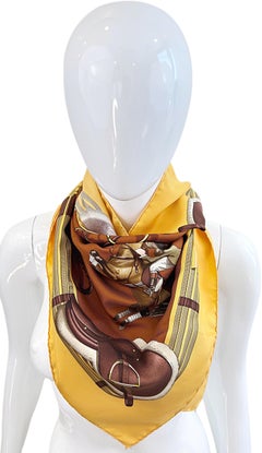 Vintage Hermès “Jumping” Silk Scarf Philippe Ledoux Equestrian 35” Vintage 1970s