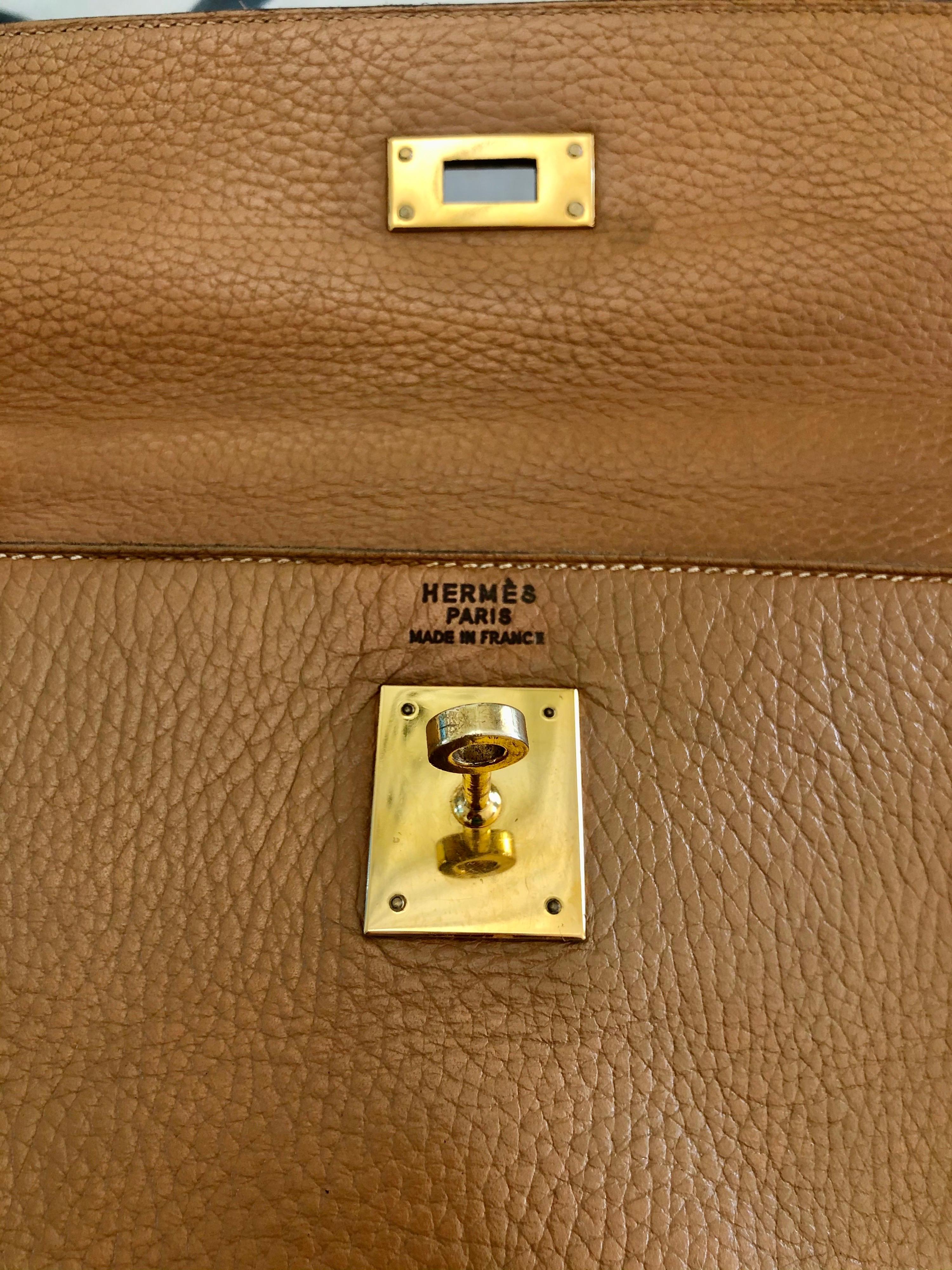  Vintage  Hermès Kelly 32  Handbag with Gold Hardware 1998 For Sale 8