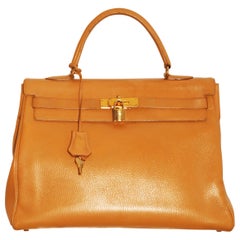 Vintage By  Hermès Kelly 32  Handtasche mit goldener Hardware 1998