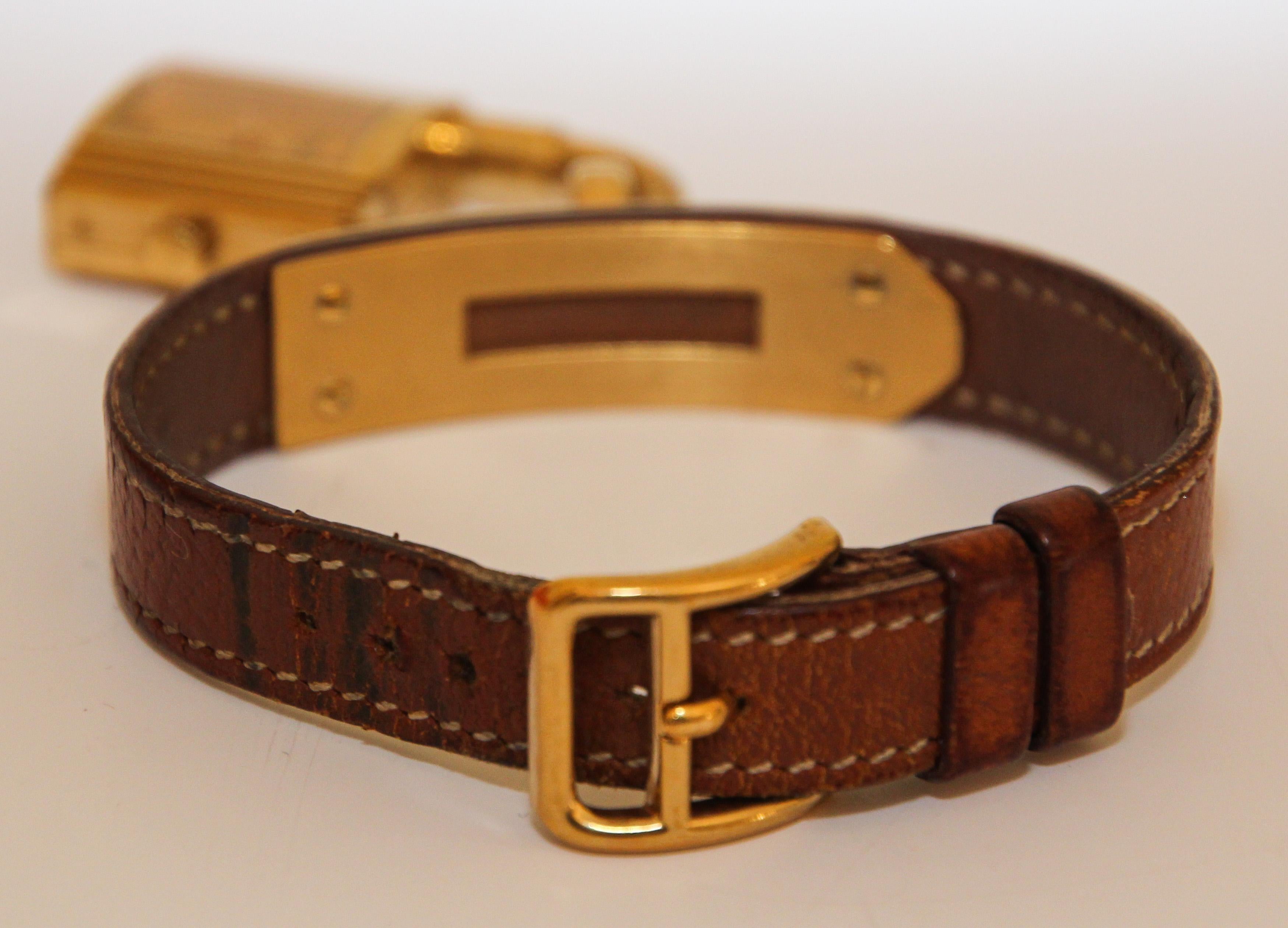 Hermes Kelly Watch Gold Plated For Sale 3