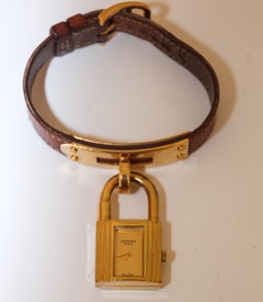 Montre Kelly vintage Hermès plaquée or