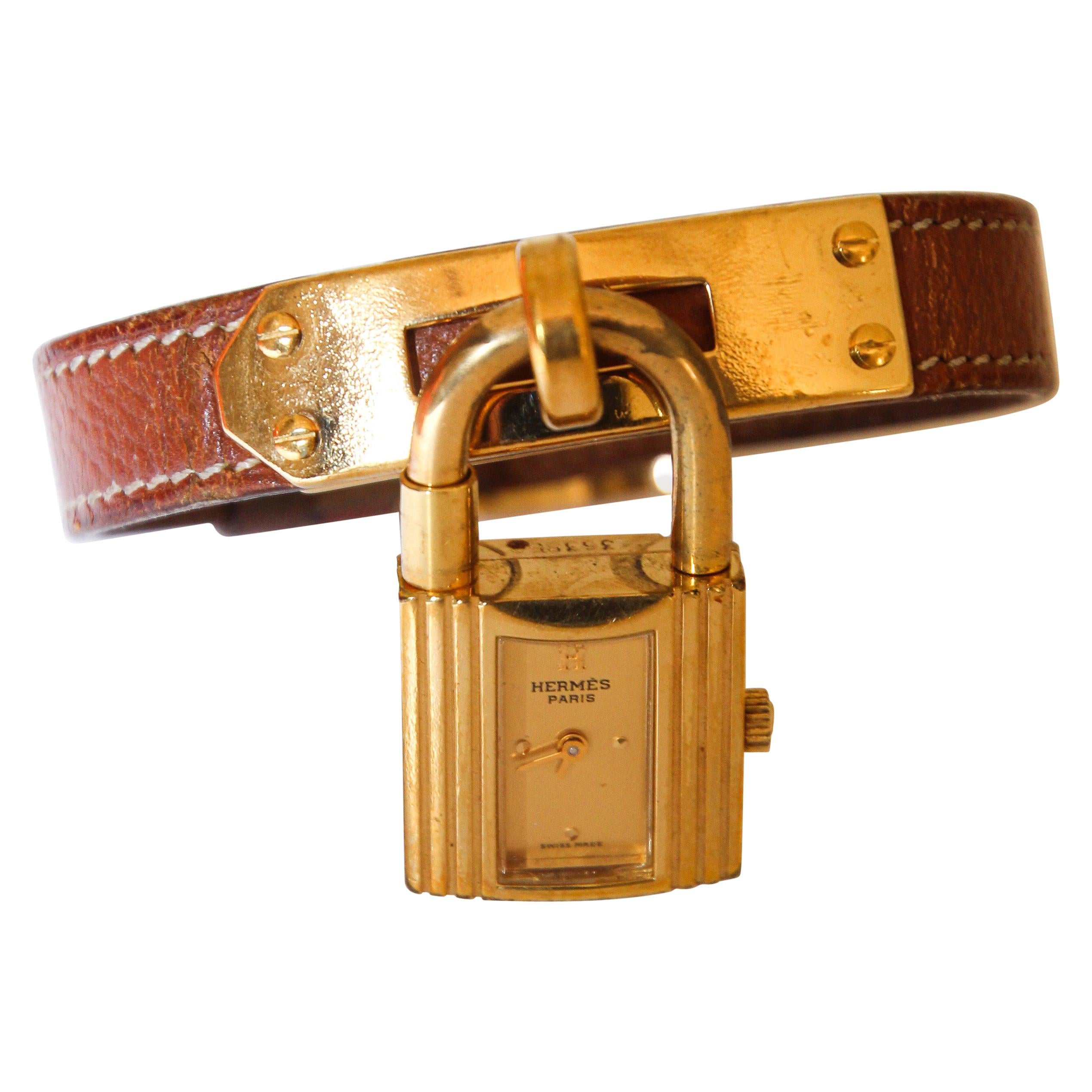 Vintage Hermes Kelly Watch Gold Plated