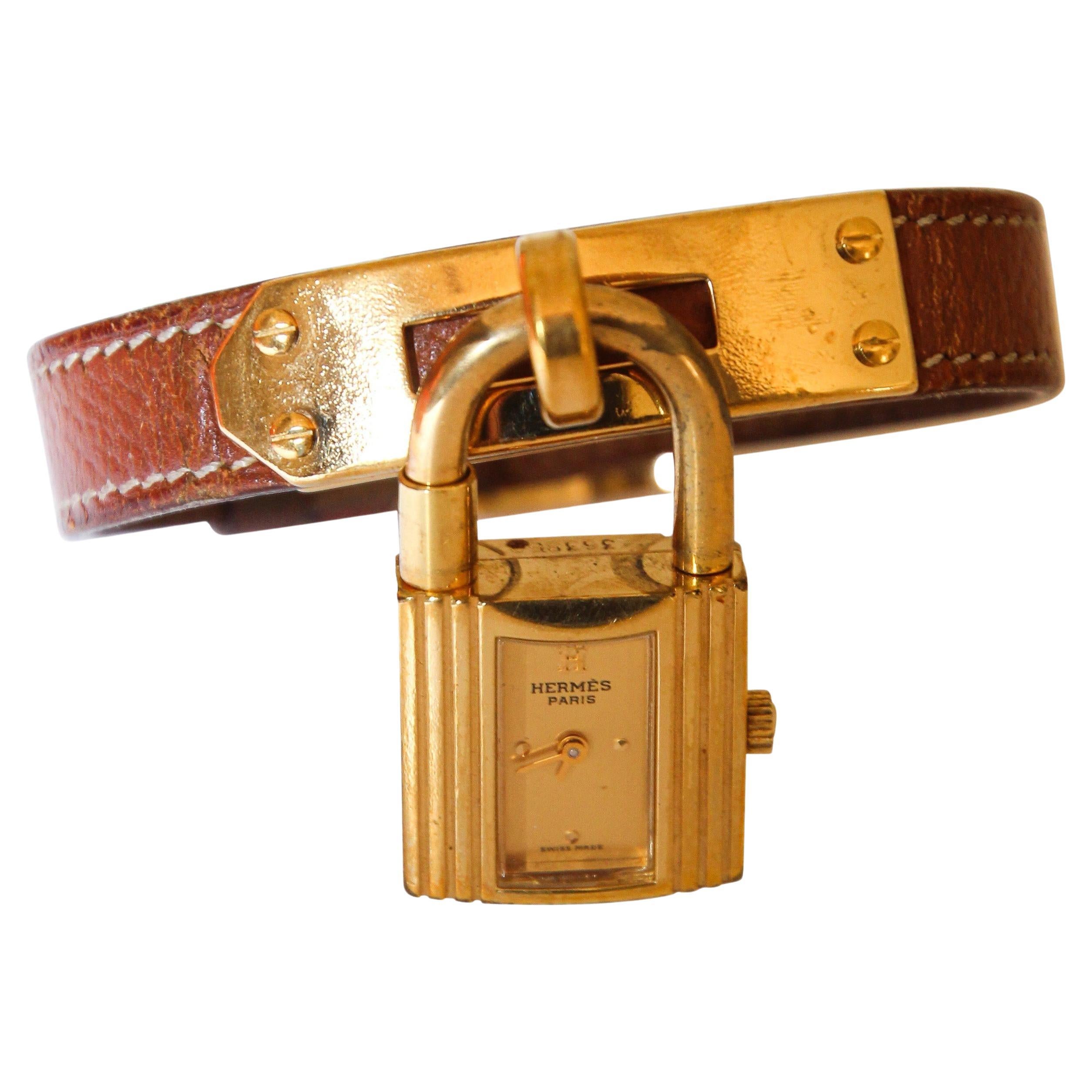 Vintage Hermes Kelly Watch Gold Plated