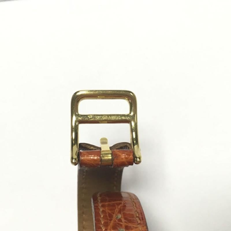 Vintage Hermès Kelly Watch PM With Crocodile Bracelet In Good Condition For Sale In Paris, FR