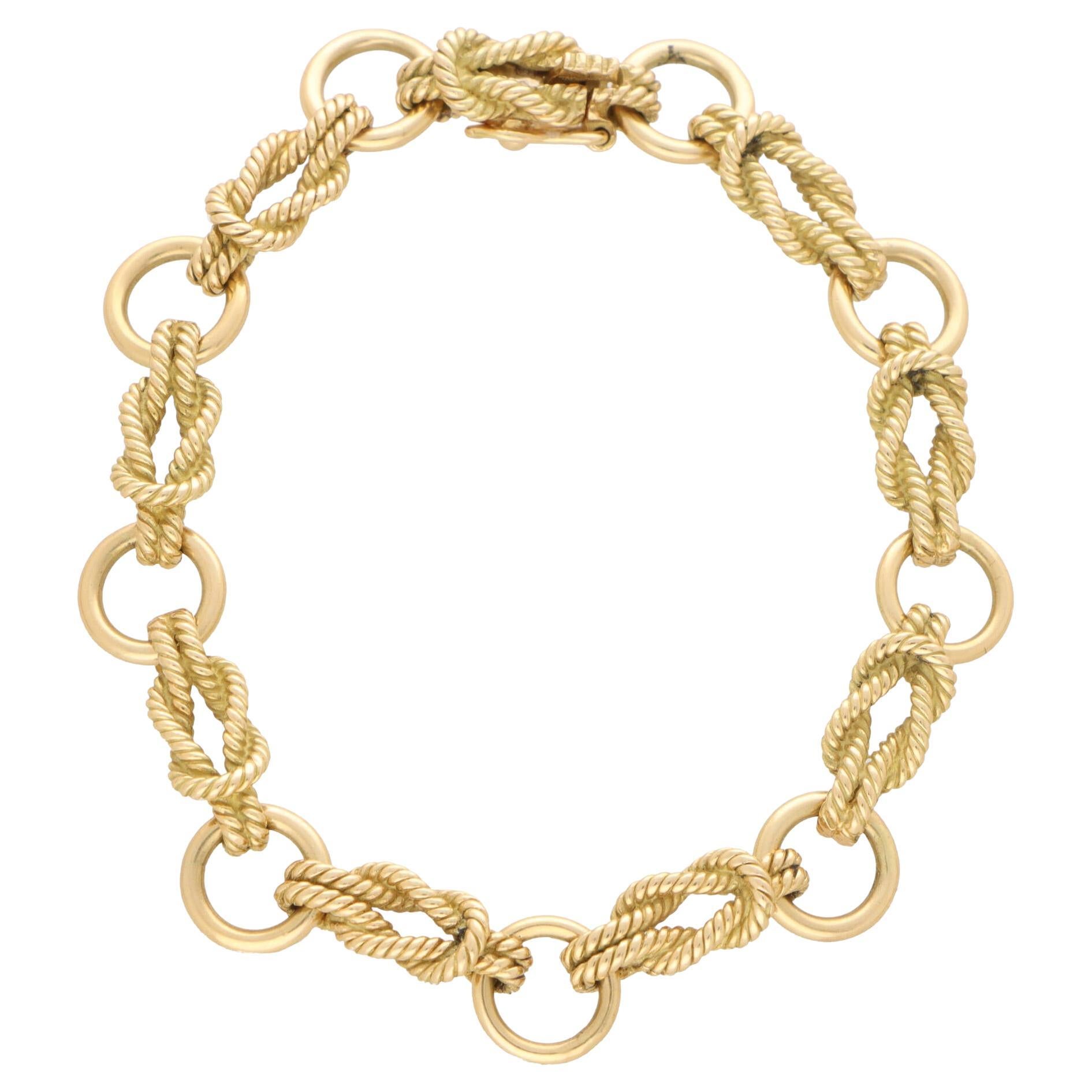 Vintage Hermès Knot Link Bracelet Set in 18k Yellow Gold