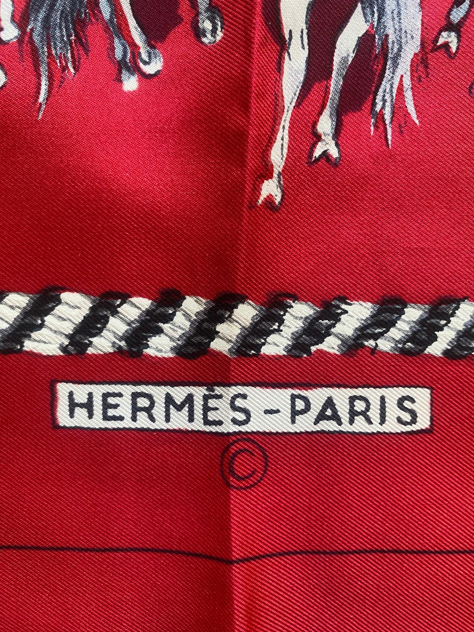 Vintage Hermes La Camargue Silk Scarf In Good Condition For Sale In Glasgow, GB
