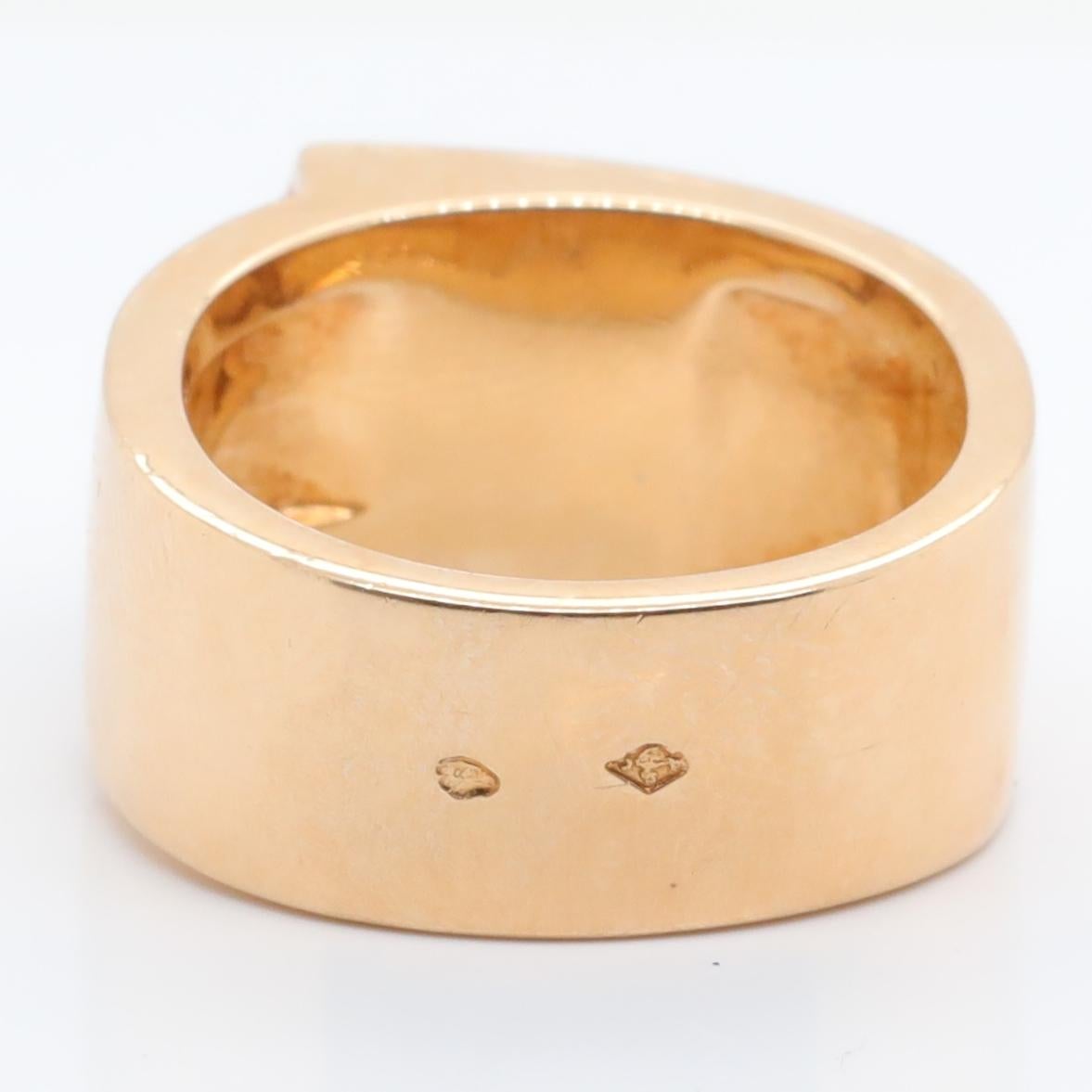 Uncut Vintage Hermes Lapis Lazuli 18 Karat Gold Ring
