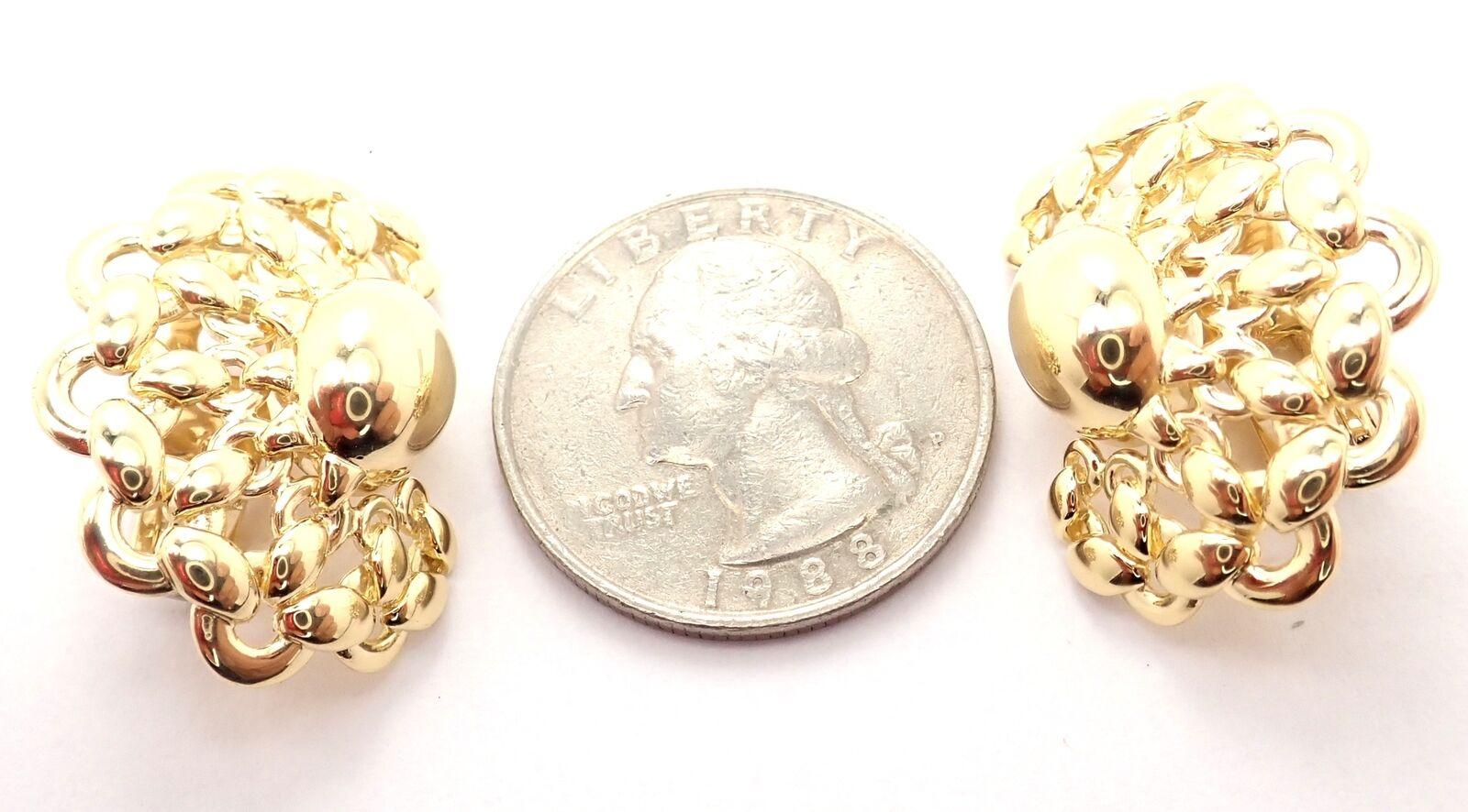 Vintage Hermes Large Yellow Gold Earrings For Sale 5