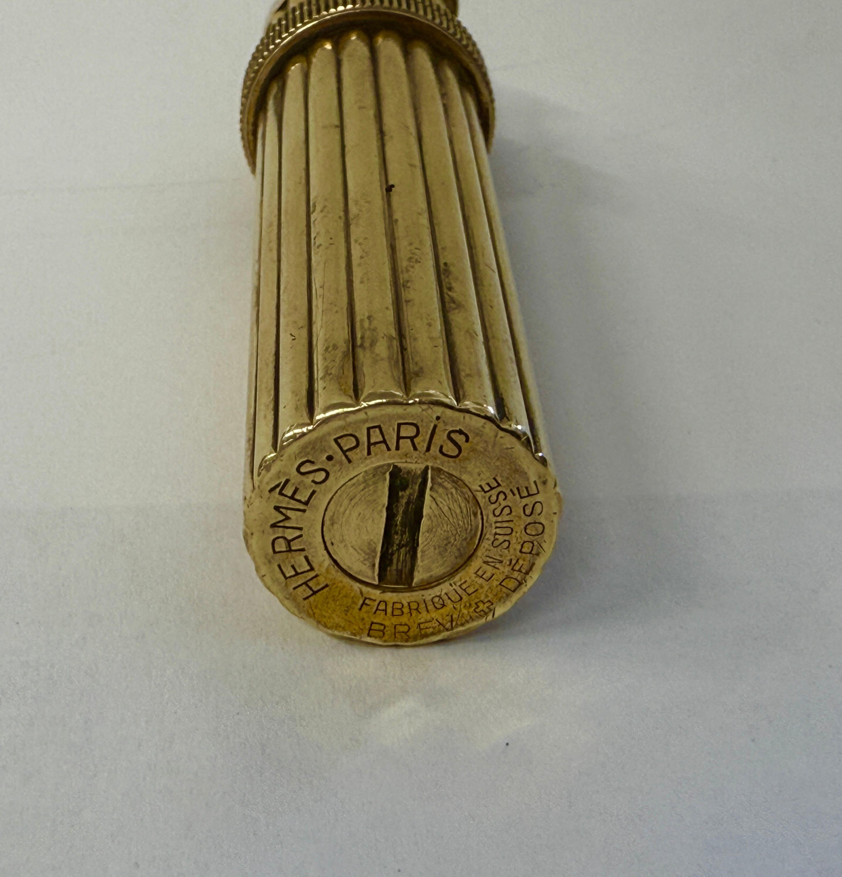 Vintage Hermes Lippenstift Feuerzeug funktioniert im Angebot 5