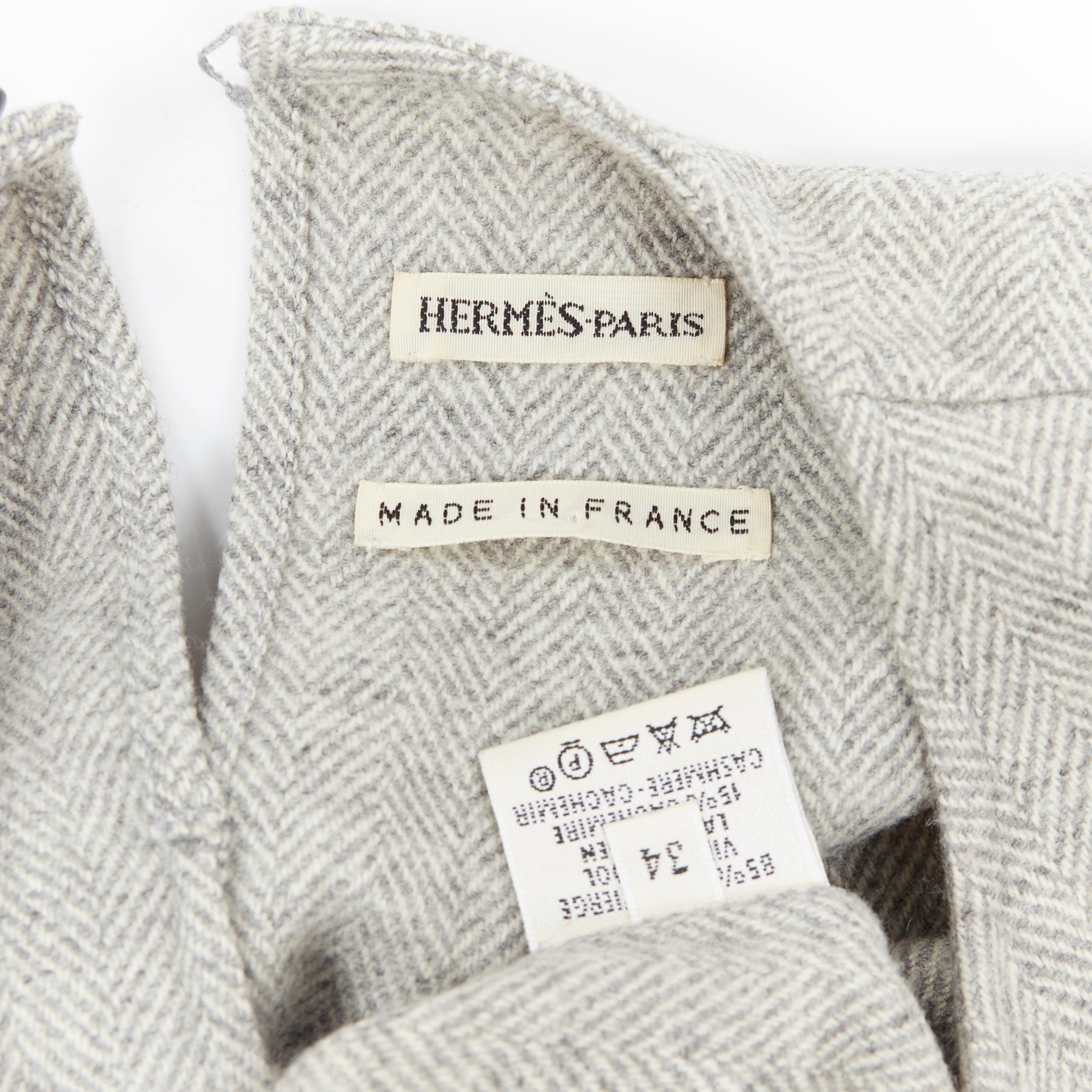 vintage HERMES MARGIELA virigin wool cashmere blend chevron sleeveless vest FR34 5