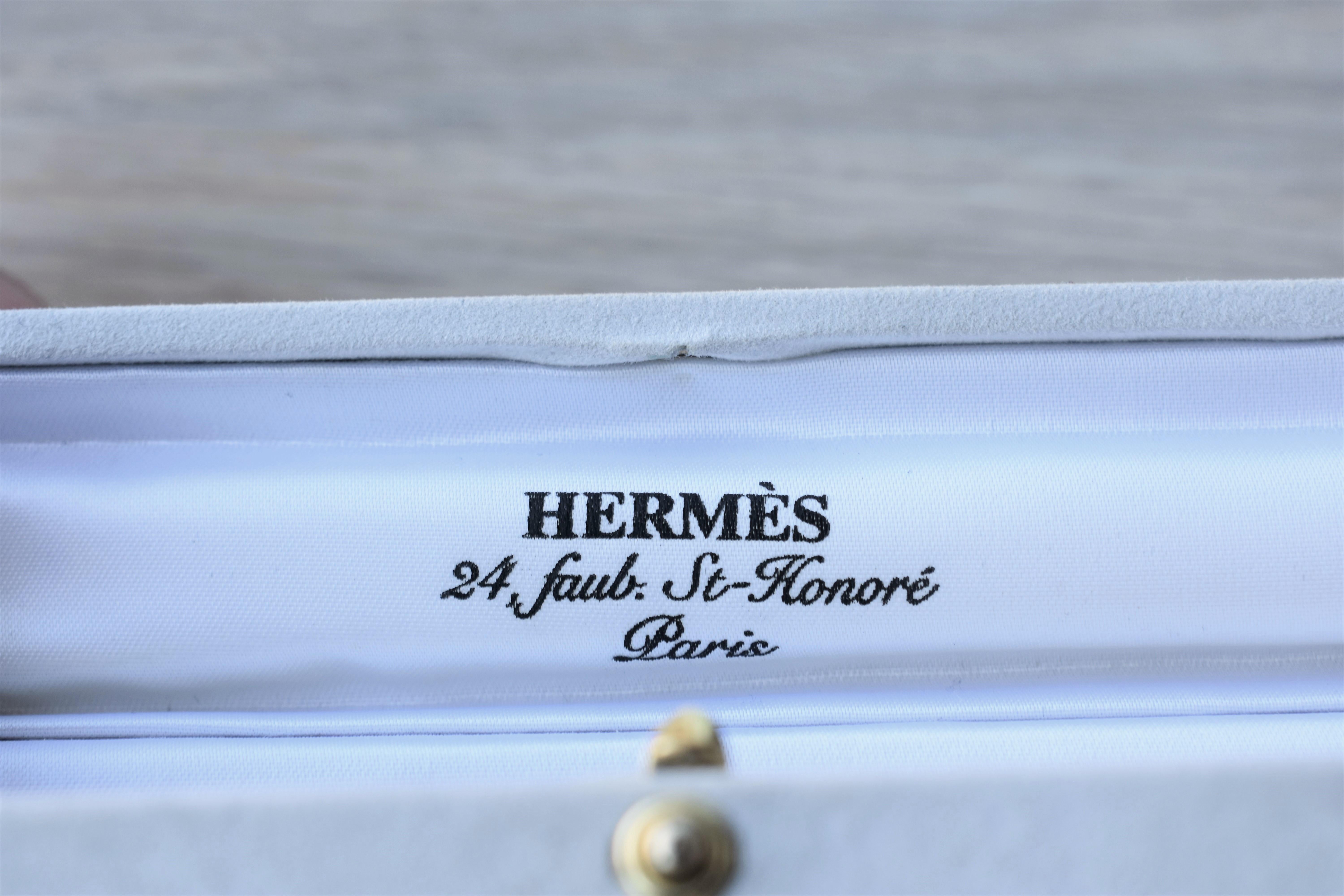 Women's FINAL SALE 1950s Hermes Metal Rhodié and Marcasite Cocktail Watch Bracelet For Sale