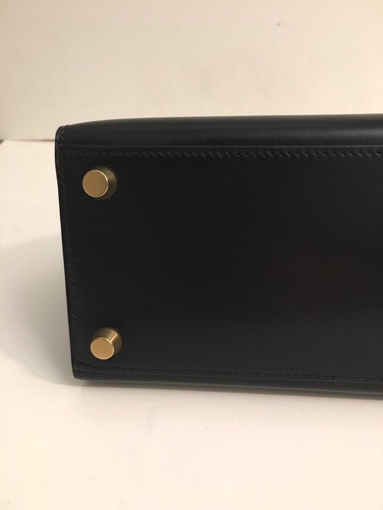 Hermès Vintage Mini Kelly Sellier Bag Black Box Leather Ghw 20 cm at 1stDibs