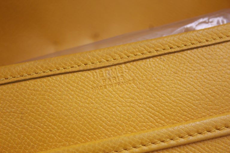 Vintage Hermes Noumea Messeger Bag in Yellow Leather For Sale 1