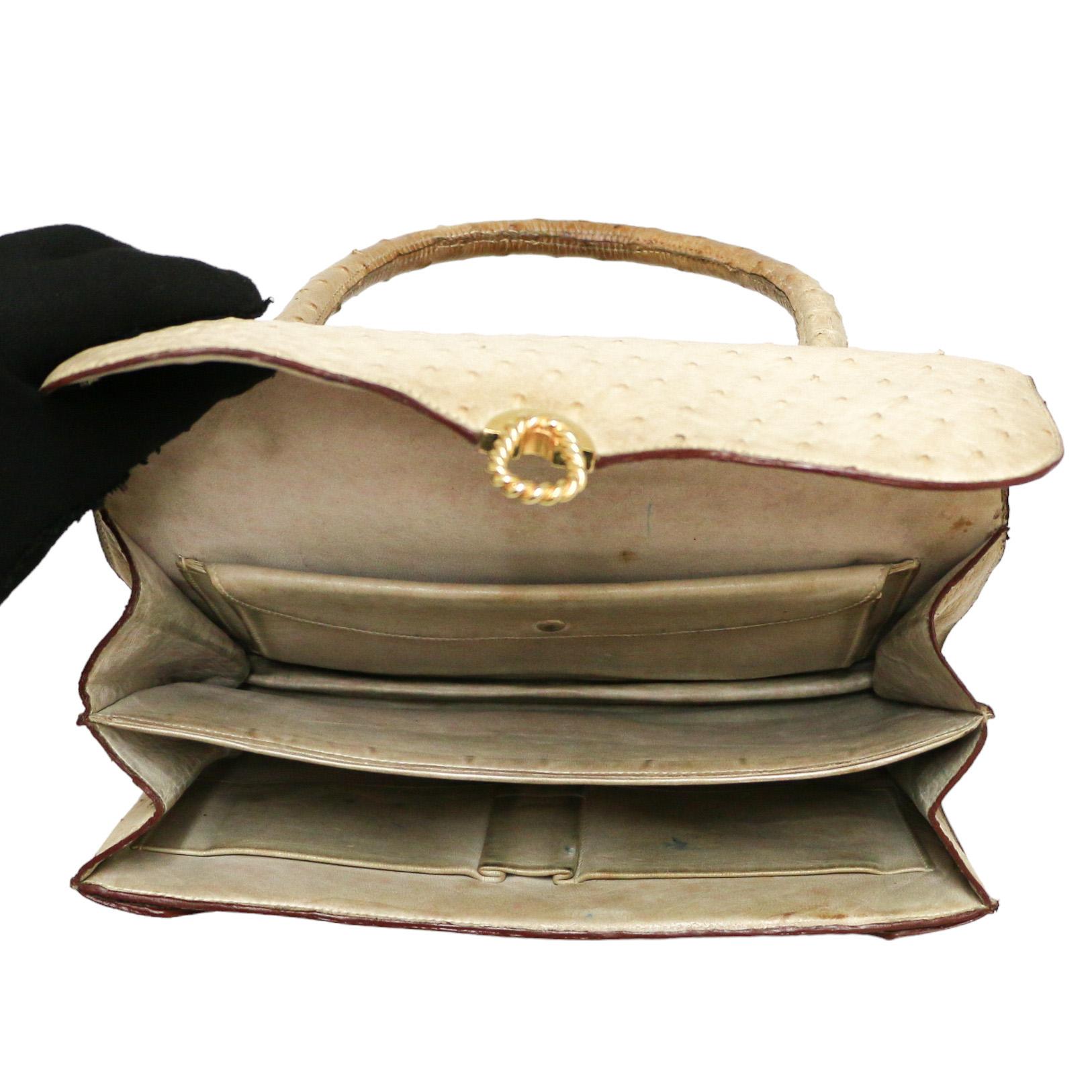 Vintage HERMES Ostrich Escale Bag For Sale 6