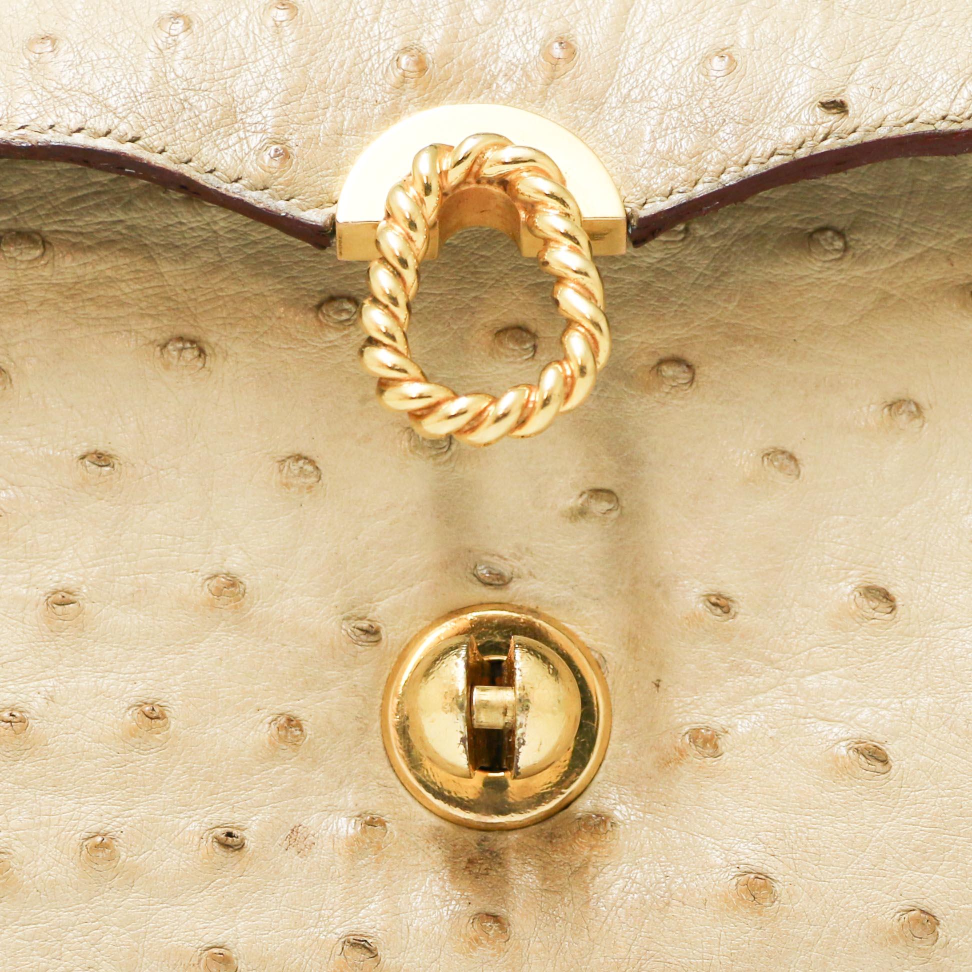 Vintage HERMES Ostrich Escale Bag For Sale 4