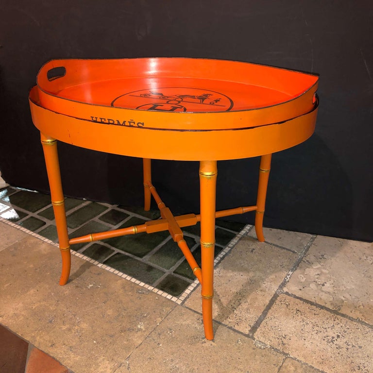 Vintage Hermes Painted Tray Top Cocktail Table at 1stDibs