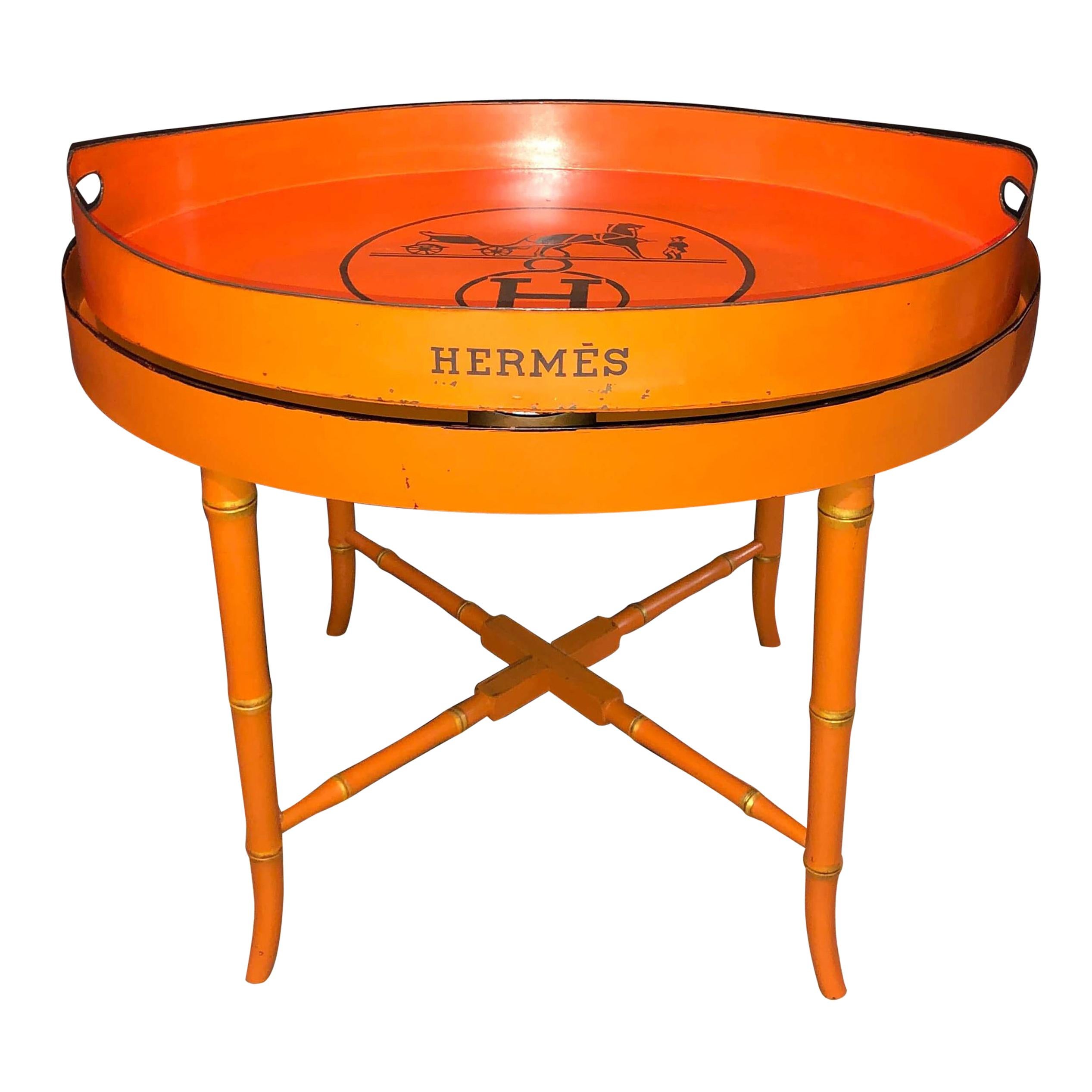 Vintage Hermes Painted Tray Top Cocktail Table