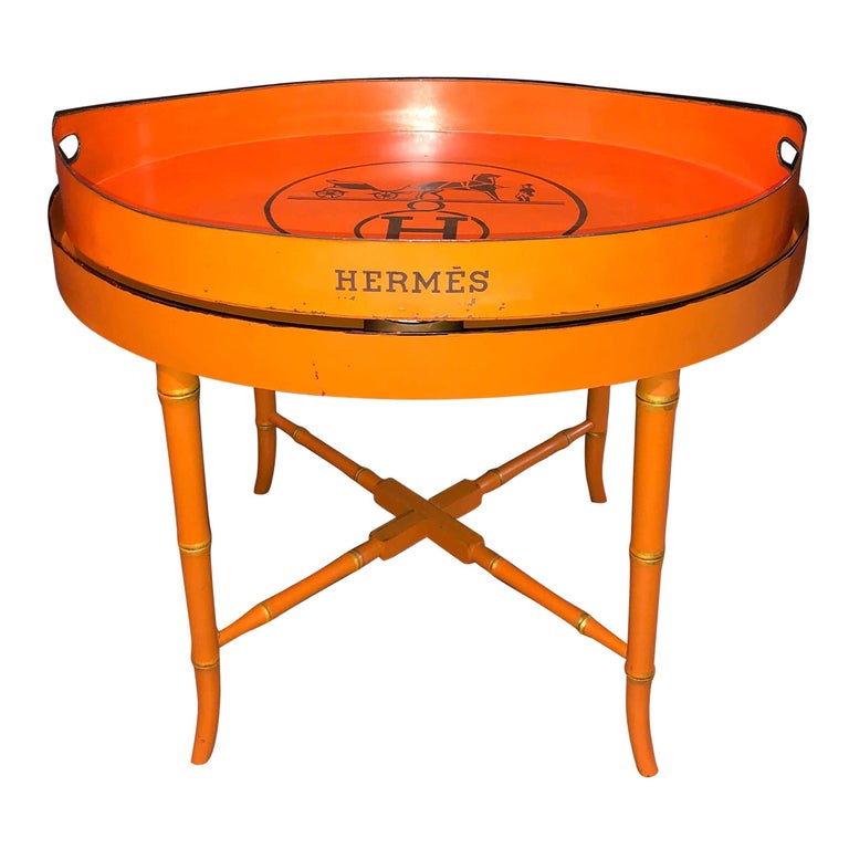 Vintage Hermes Painted Tray Top Cocktail Table at 1stDibs