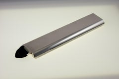 Vintage Hermès Paperweight Ruler Silver-plate Leather  Accessoire de bureau 1970's