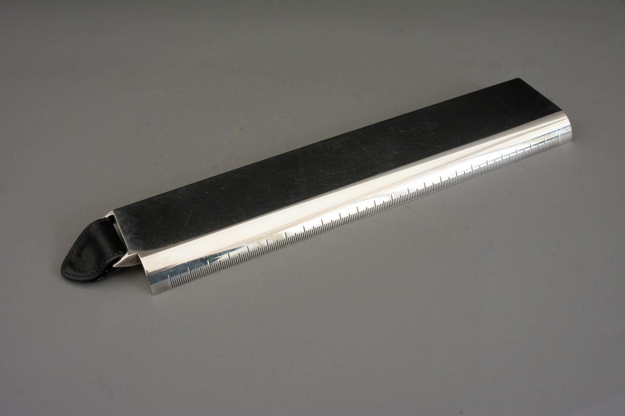 Vintage Hermès Paperweight Ruler Silver-plate Leather Desk Accessory ...
