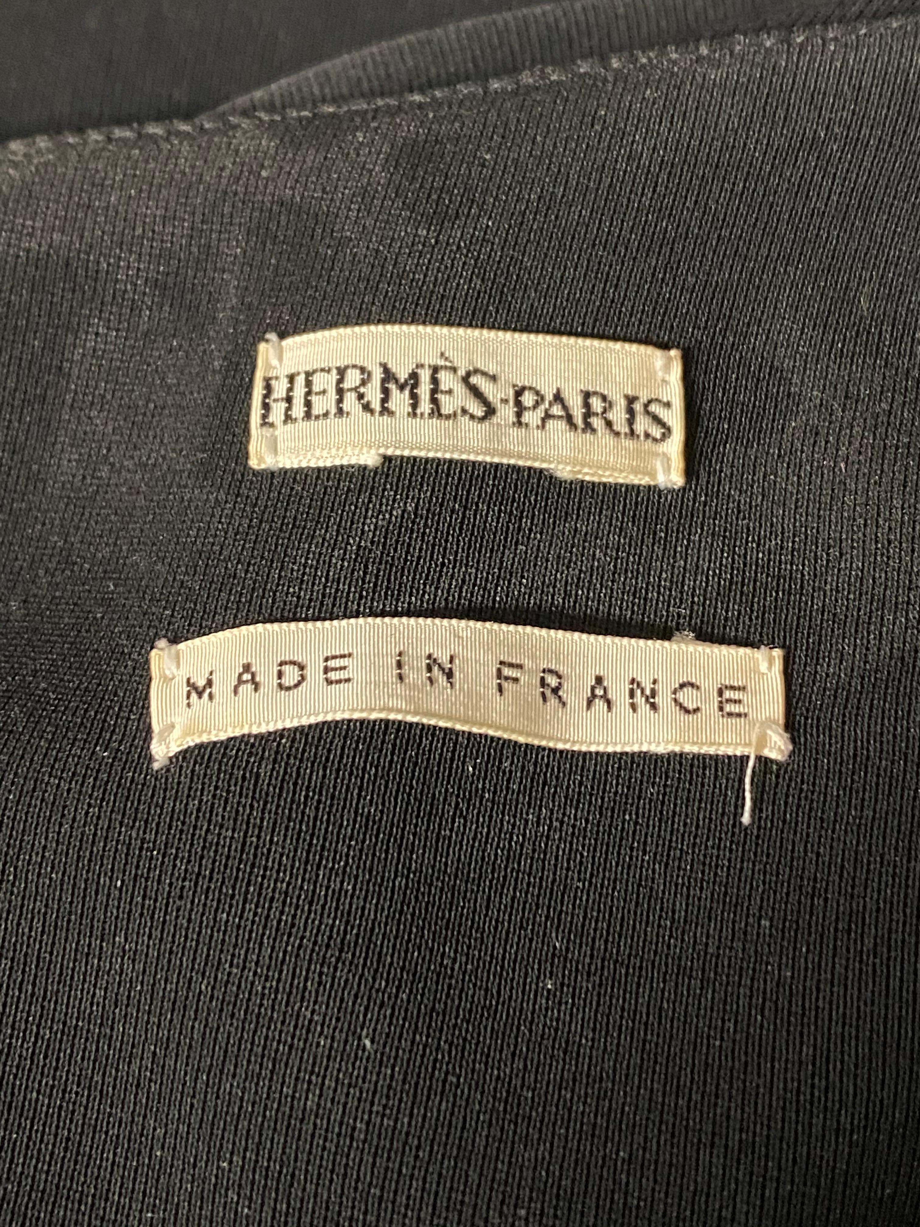 Hermès Paris - Robe noire vintage, taille 36 en vente 3