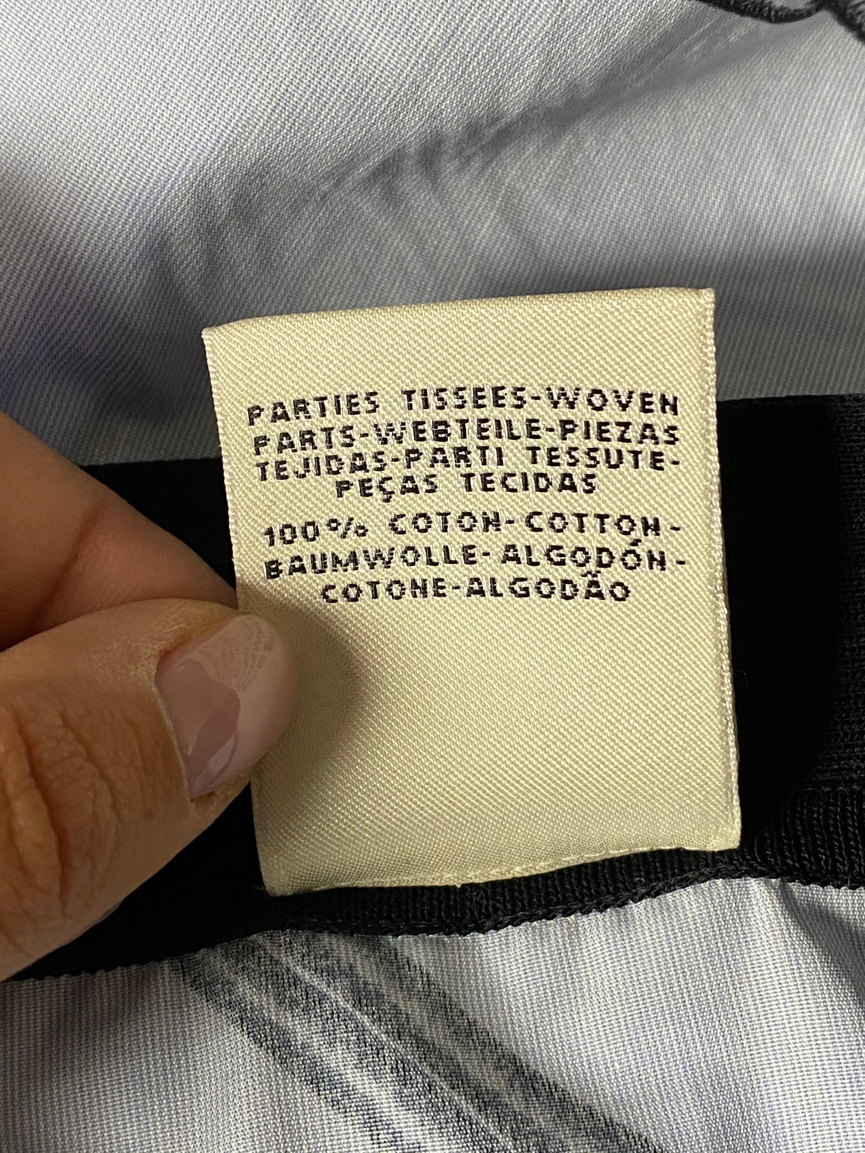 Black Vintage Hermes Paris Blue Cotton Mini Shorts, Size 38 For Sale