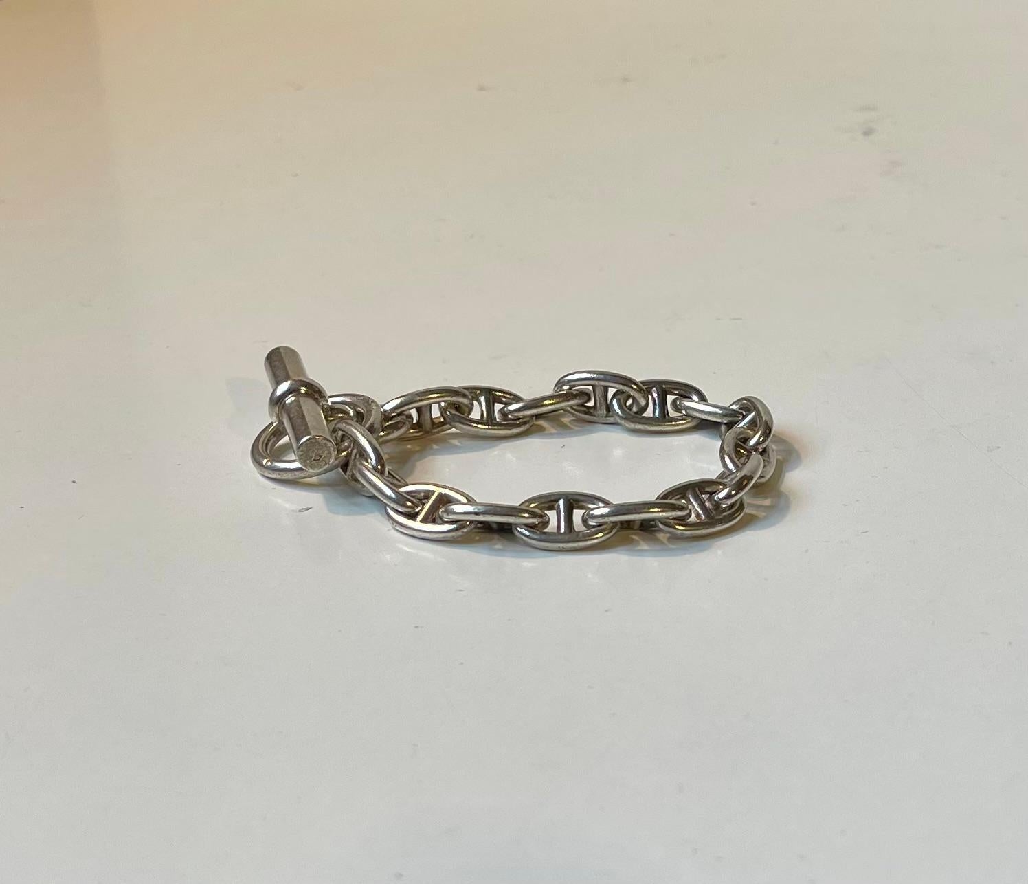 Art Deco Vintage Hérmes Paris Chaine d'Ancre Bracelet in Silver