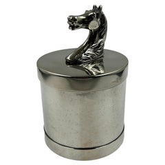 Vintage Hermès Paris Cigarette Case with Equestrian Design and Horse Finial
