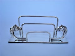Vintage Hermes Paris Desk Letter / Papers Rack Holder, Equestrian / Horses