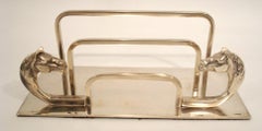 Vintage Hermes Paris Desk Letter / Papers Rack Holder, Equestrian / Horses