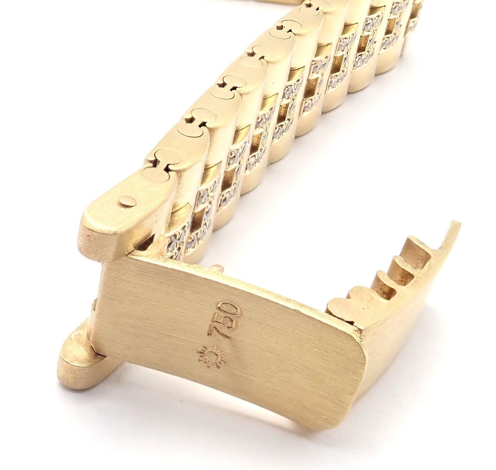 Vintage Hermes Paris Diamond Gold H Link Bracelet 6
