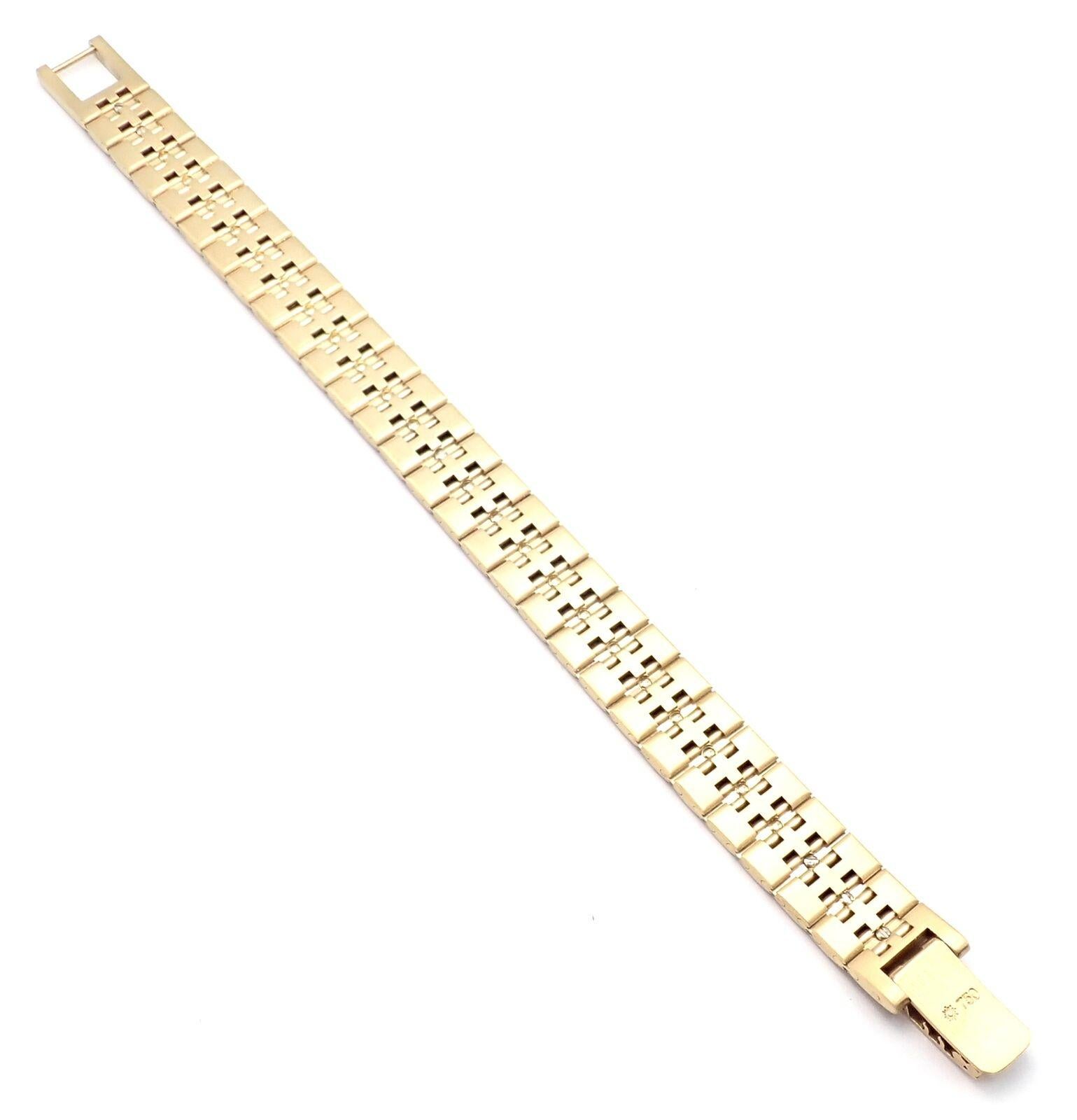 Vintage Hermes Paris Diamond Gold H Link Bracelet 3