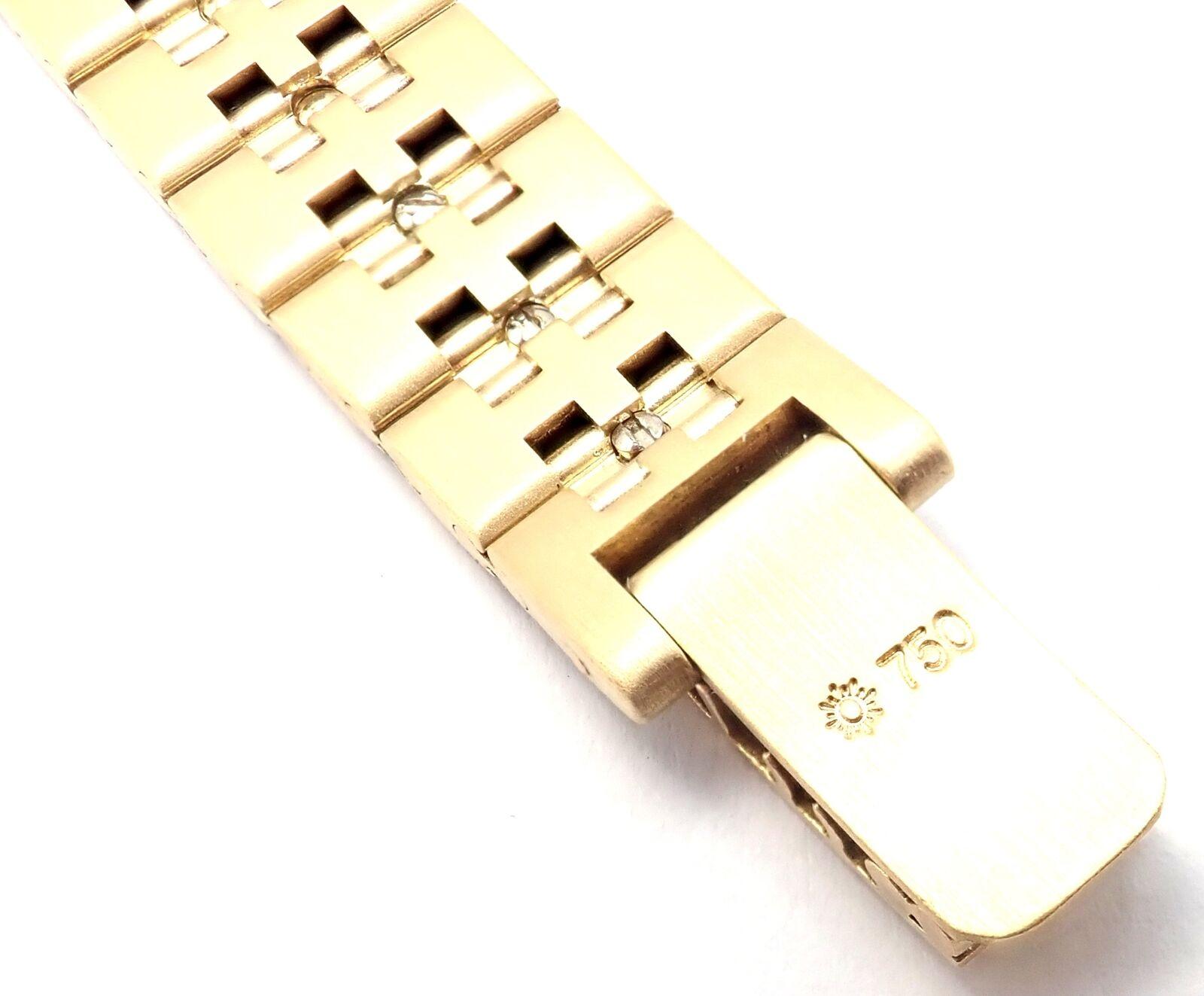 Vintage Hermes Paris Diamond Gold H Link Bracelet 4